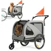 E-RIDES Hunde Fahrradanhänger 2-in-1 bis 50 kg, Tieranhänger mit Buggy...