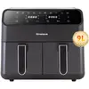 ELSCOOT Heißluftfritteuse 9 L Doppelkammer LED-Touchscreen 2000 W Leis...