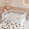STILVORA MODFU Kinderbett 140 x 200 mit Matratze,Holzbett mit Gitter u...