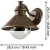 Außenwandleuchte Albacete, braun/kupfer, Ø 26 cm, Metall