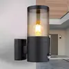 Außenwandleuchte Xeloo, Sensor, schwarz/rauchgrau, IP44, E27