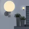Außenwandlampe Ossy, anthrazit/weiß, Sensor, IP44, E27