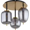 Globo Lighting Deckenleuchte Metall messingfarben matt, Glas rauchfarb...