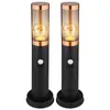 2er RGB LED Sockelleuchte, Bewegungsmelder, dimmbar, H 45 cm