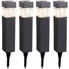 LED Solarlampen, IP44, grau, H 38,5cm, 4er Set