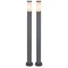 2x Stehleuchte, Edelstahl, Anthrazit, Opal, Boden, IP44, E27, H 110 cm