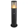 LED Stehleuchte, Außen, Bewegungsmelder, IP44, rauchig, H 50cm