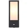 LED Außen Wandleuchte, Bewegungsmelder, schwarz, opal, H 32 cm