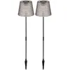 2er Set LED Solarlampe, Kunststoff rauch, Erdspieß, H 60cm