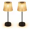 2er Set LED Solarleuchte, Tischleuchte, rauchfarben, H 29 cm