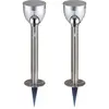 2er Set LED Solar Steckleuchte, grau, 2-Stufen, Bewegungsmelder, H 55 ...