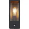 LED Außen Wandleuchte, schwarz, Glas, Bewegungsmelder, H 32 cm