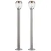 2er Set LED Stehleuchte, Außen, Edelstahl, klar, H 99 cm
