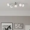 Deckenlampe Elliott, Länge 62 cm, nickel matt, Metall/Glas