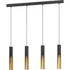 LED-Hängeleuchte Barbotto in Schwarz/Gold, 4fl.