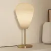 Tischlampe Caprarola, Höhe 46 cm, sandfarben/messing, Glas