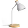 Flexible Schreibtischlampe Aluminium und Holz Luxo Weiß