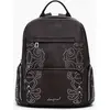 Stilvoller Damen Rucksack Braun mit Nieten und Kontrastdetails