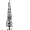 HOMCOM Schlanker Weihnachtsbaum 240 cm, künstlicher Baum mit Schneeeff...