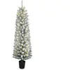 HOMCOM Schneebesprühter Weihnachtsbaum mit 150 LED-Lichtern, 150 cm, 8...