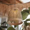 Newgarden Pendellampe Positano, natur, Seegras, Ø33cm, IP44