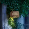 Bover LED-Außenwandlampe Fora A, grafitbraun/braun, Ø 50 cm