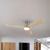 LED-Deckenventilator Siroco, nickel/holz hell Ø 132 cm leise