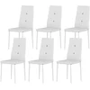 HOMCOM Set mit 6 Esszimmerstühlen mit PU-Bezug Esszimmerstühle mit hoh...