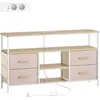 HOMCOM TV-Möbel mit LED-Licht, TV-Möbel für Wohnzimmer mit Steckdosen,...