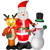 Outsunny Aufblasbarer Weihnachtsmann 150 cm mit Rentier und Schneemann...