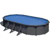 GRE Ovaler Stahlwandpool mit Anthrazitoptik KIT730GY   730 x 375 x 120...
