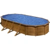 GRE Ovaler Stahlwandpool mit Holzoptik KIT730W   730 x 375 x 120 cm, K...