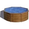 GRE Runder Stahlwandpool mit Holzoptik KIT350W   Ø 350 x 120 cm, Kompl...