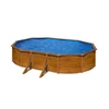 GRE Ovaler Stahlwandpool mit Holzoptik KIT610W   610 x 375 x 120 cm, K...