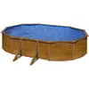 GRE Ovaler Stahlwandpool mit Holzoptik KITPROV503W   500 x 300 x 120 c...