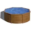 GRE Runder Stahlwandpool mit Holzoptik KITPR353W   Ø 350 x 120 cm, Kom...