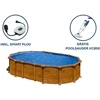 GRE Ovaler Stahlwandpool mit Holzoptik KITPROV6188WO   610 x 375 x 132...