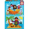 Puzzle aus 2 x 20 pièces Educa Piratas 22x32x4 cm