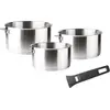 Set aus 3 edelstahl-kochtöpfen (16 / 18 / 20 cm) + griff Lacor 56610