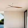 Deckenventilator Outwood, braun, DC, leise, Ø 150 cm, IP44