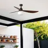 Deckenventilator mit Licht Outwood, braun, DC, leise, Ø150cm