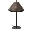 Terrassenlampe Saigon, Schirm in Flechtoptik braun