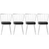 Homitis Skye Decor, Y ld z - 962 V4, Stuhlset (4 Stück), Weiß, 100 % M...