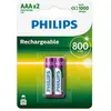 Philips Rechargeable LR03 (AAA) (2 Stk., AAA, 800 mAh), Batterien + Ak...