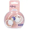 DIFRAX Schnuller Glow in the Dark, 0-6 Monate, Elfenbein/ Rose 2 ct