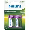 Philips Rechargeables Akku R14B2A300/10, Wiederaufladbarer Akku, C, Ni...