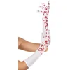 Espa Kostüm Blutverschmierte Horrorhandschuhe für Damen lang weiss-rot