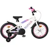 Volare Lily Kinderfahrrad - Mädchen - 16 Zoll - Weiss Rosa Lila