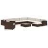 vidaXL 12-tlg. Garten-Lounge-Set mit Auflagen Poly Rattan Braun