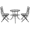 vidaXL 3-tlg. Bistro-Set Keramik Schwarz und Weiß